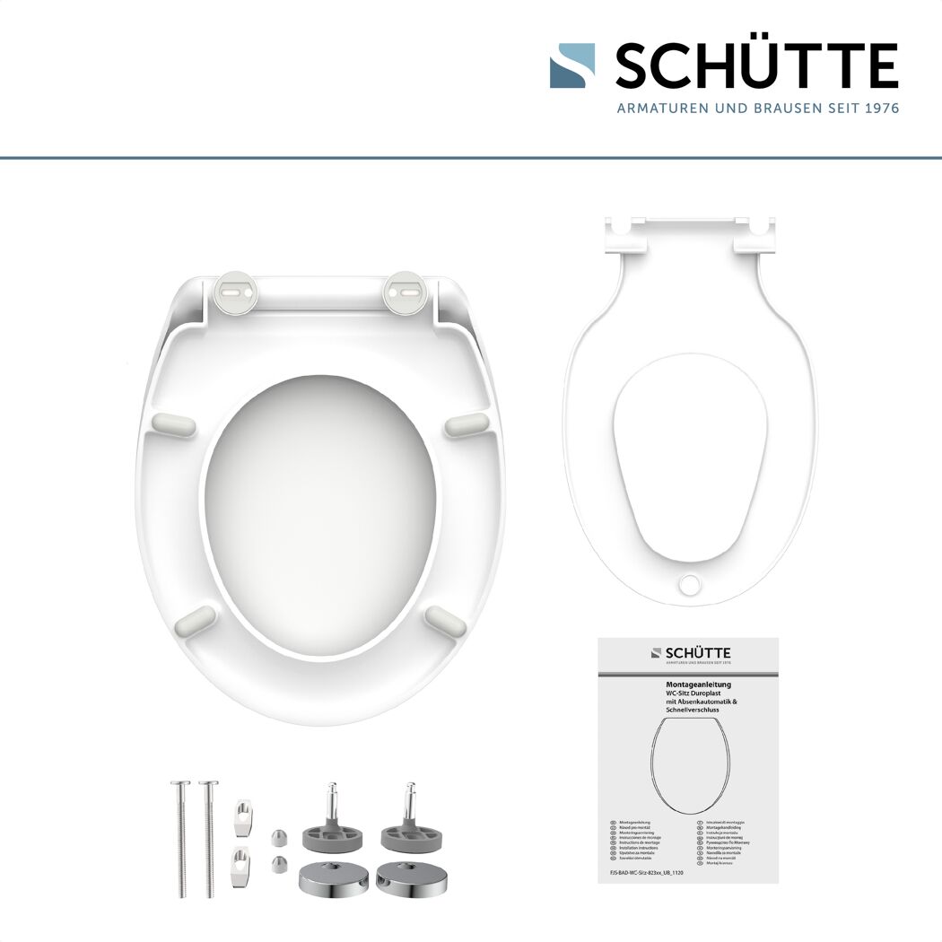 WC-Sitz 'FAMILY WHITE' mit Absenkautomatik weiß Duroplast