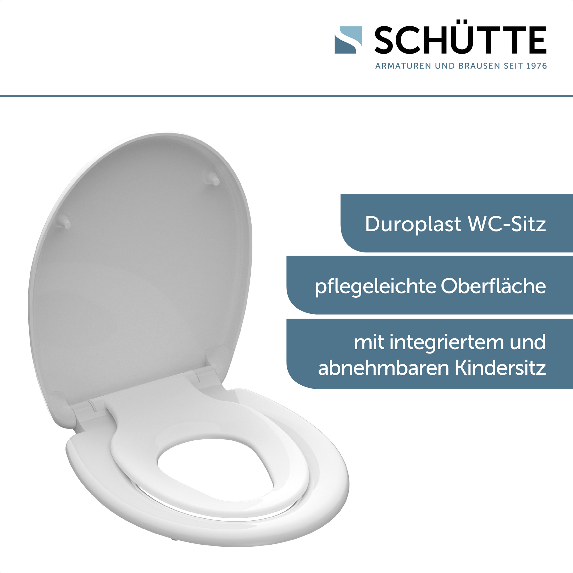 WC-Sitz 'FAMILY WHITE' mit Absenkautomatik weiß Duroplast