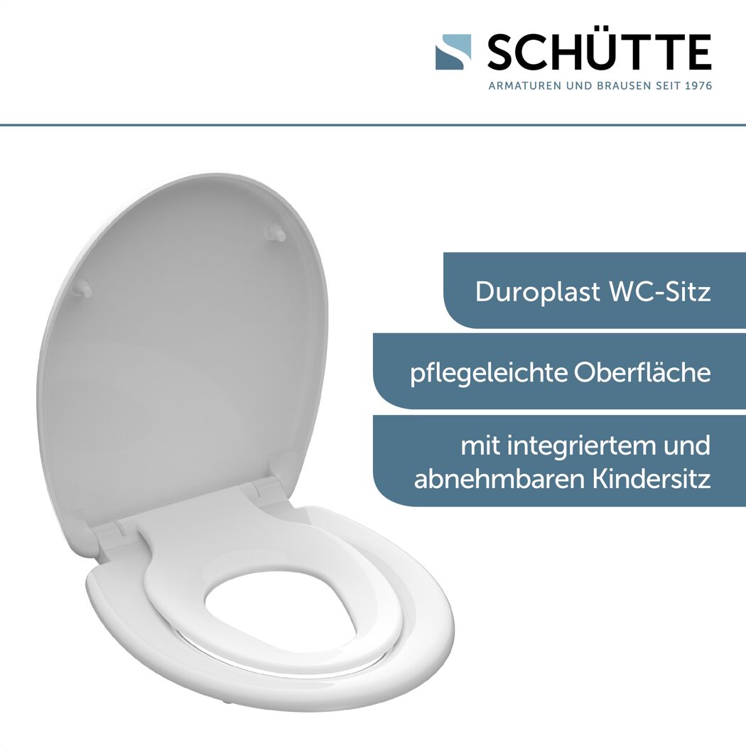 WC-Sitz 'FAMILY WHITE' mit Absenkautomatik weiß Duroplast