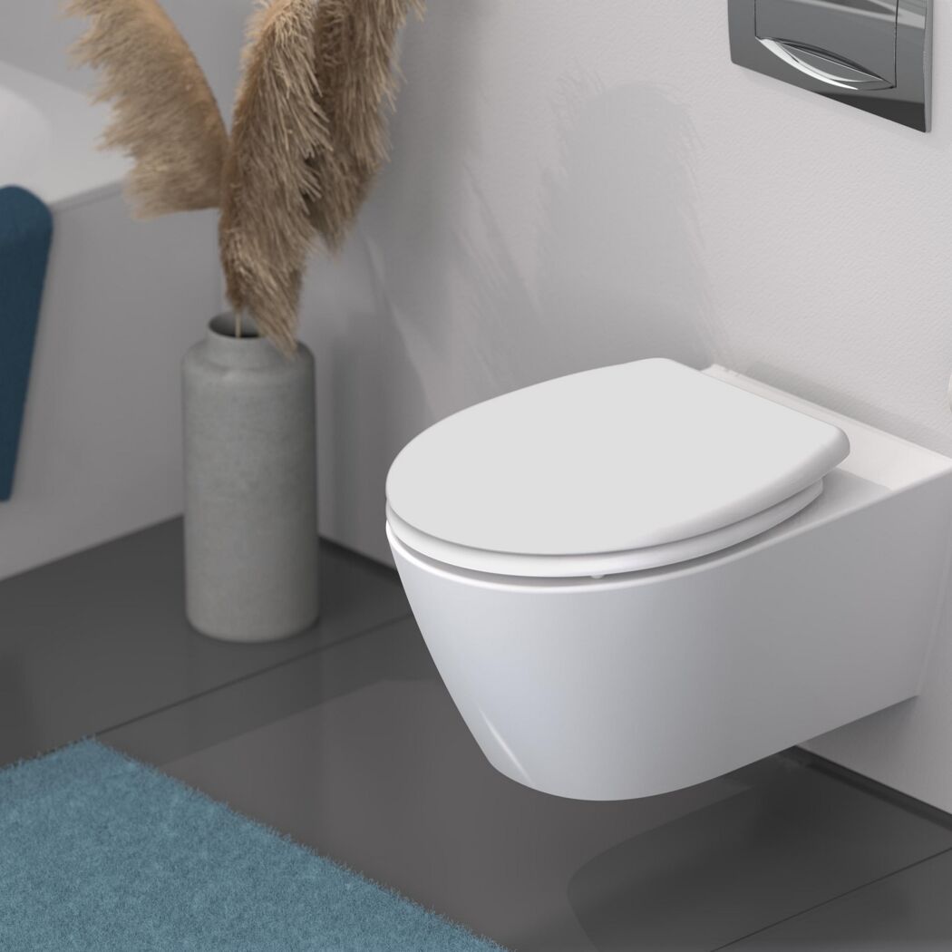 WC-Sitz 'FAMILY WHITE' mit Absenkautomatik weiß Duroplast