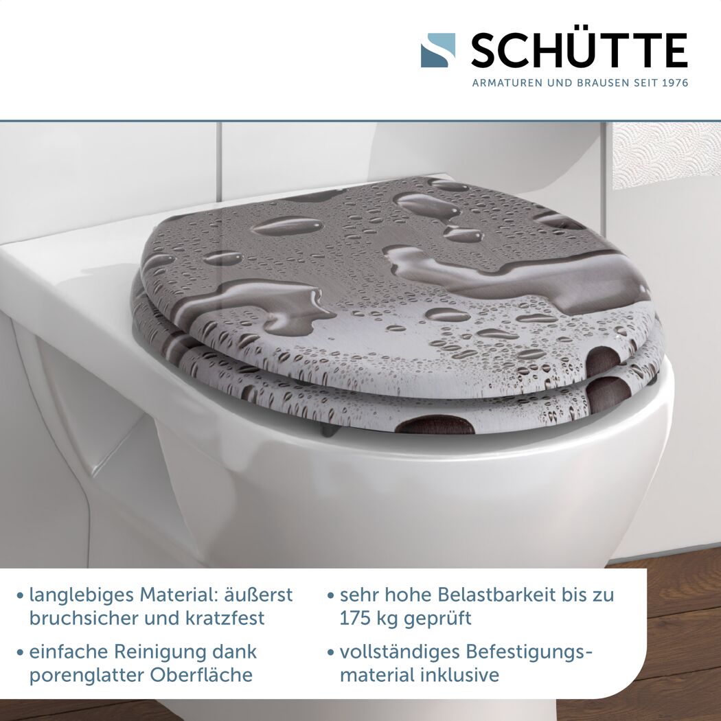 WC-Sitz 'Grey Steel' Holzkern