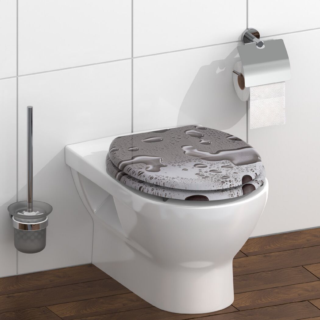 WC-Sitz 'Grey Steel' Holzkern