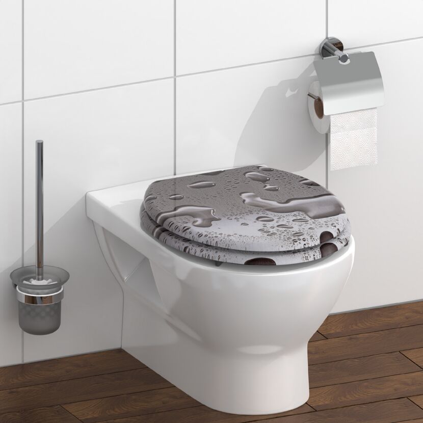 WC-Sitz 'Grey Steel' Holzkern