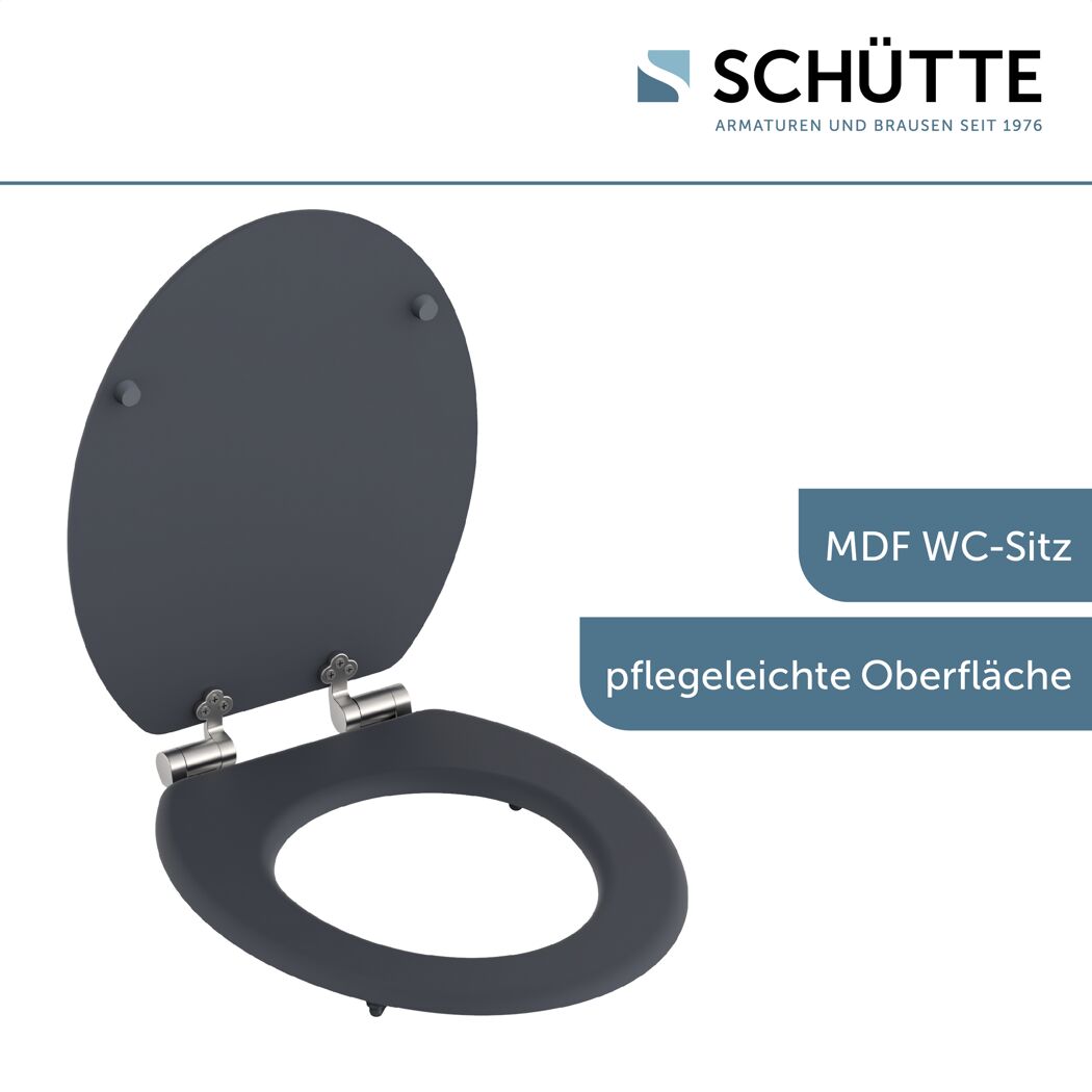 WC-Sitz mit Absenkautomatik anthrazit Holzkern