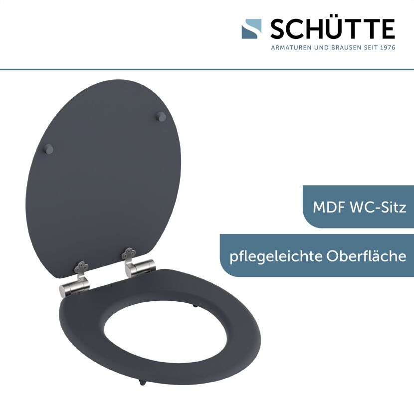 WC-Sitz mit Absenkautomatik anthrazit Holzkern