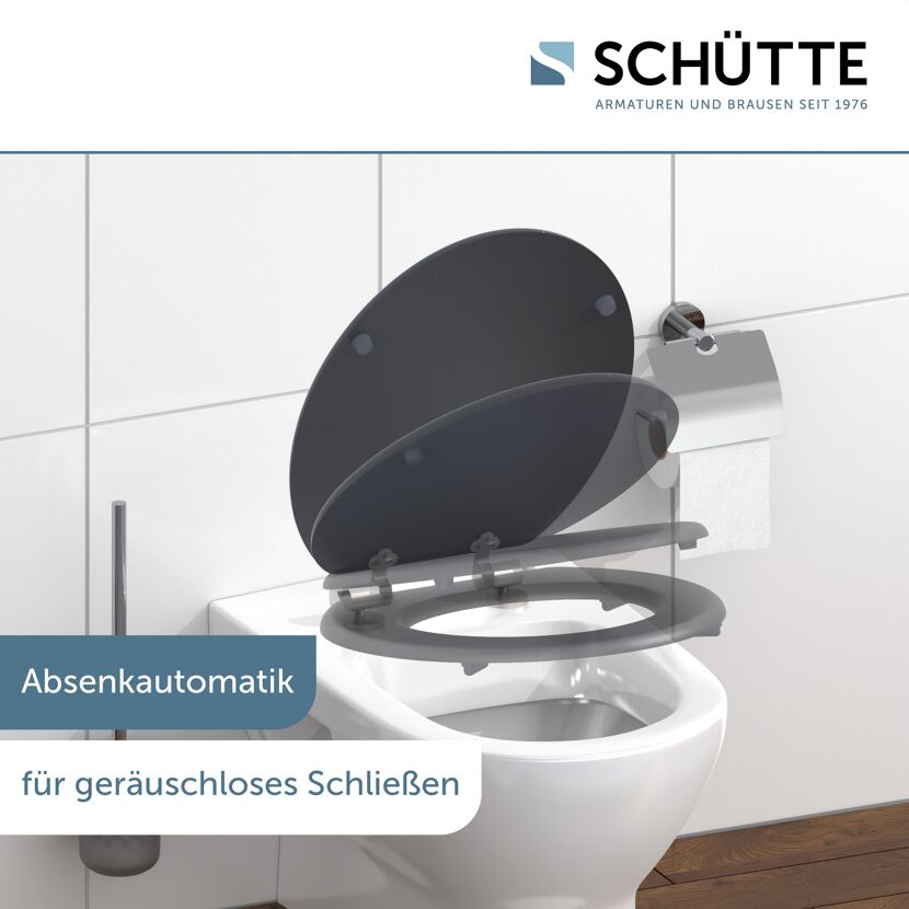 WC-Sitz mit Absenkautomatik anthrazit Holzkern