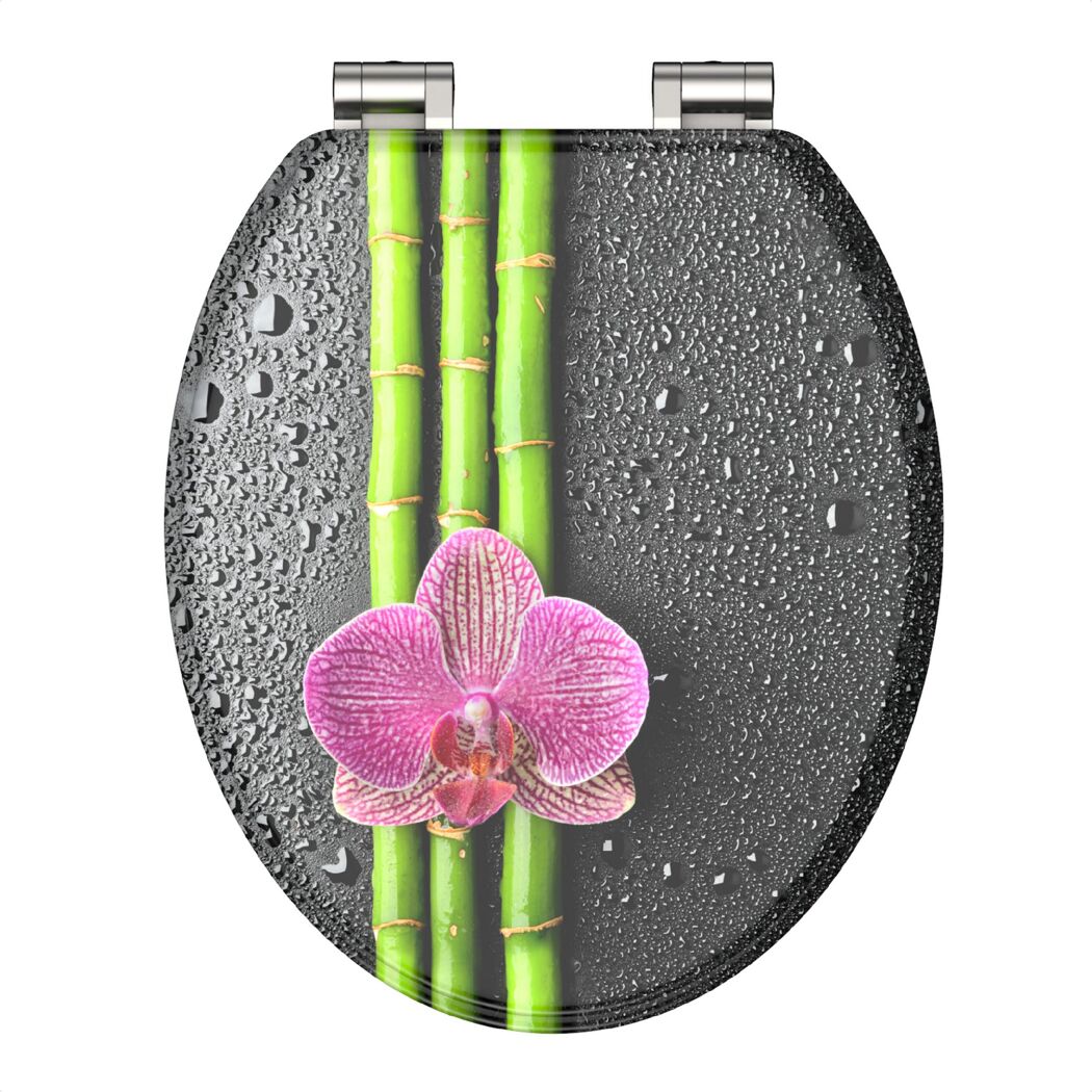 WC-Sitz mit Bambus und Orchidee