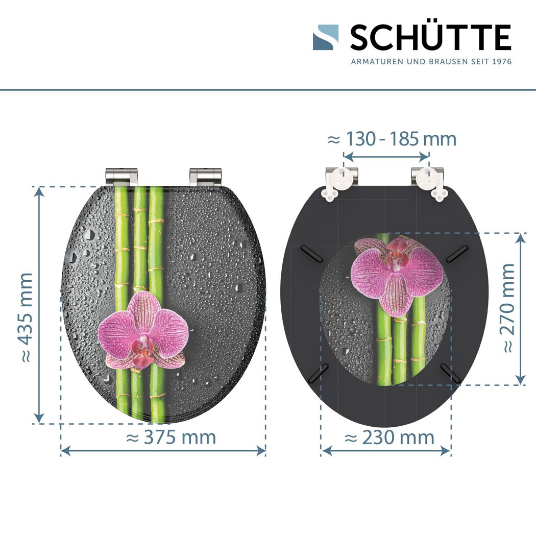 WC-Sitz mit Bambus und Orchideen-Motiv