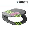 Schwarzer WC-Sitz mit Bambus und Orchideen-Motiv.