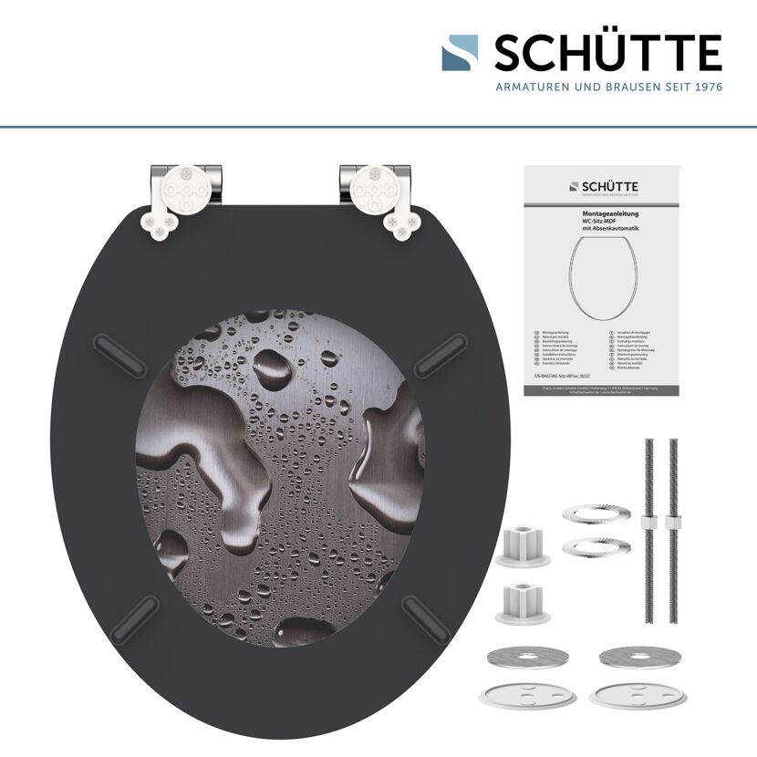 WC-Sitz 'Grey Steel' mit Absenkautomatik Holzkern