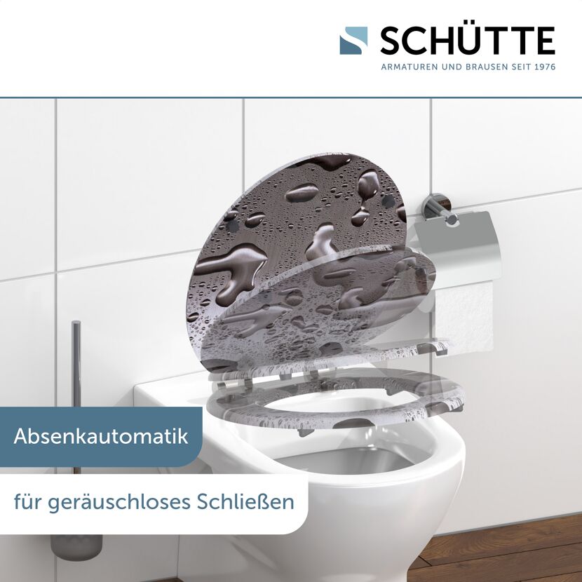 WC-Sitz 'Grey Steel' mit Absenkautomatik Holzkern