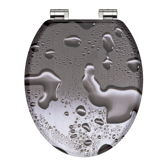 Bild von WC-Sitz 'Grey Steel' mit Absenkautomatik 37,5 x 43,5 cm