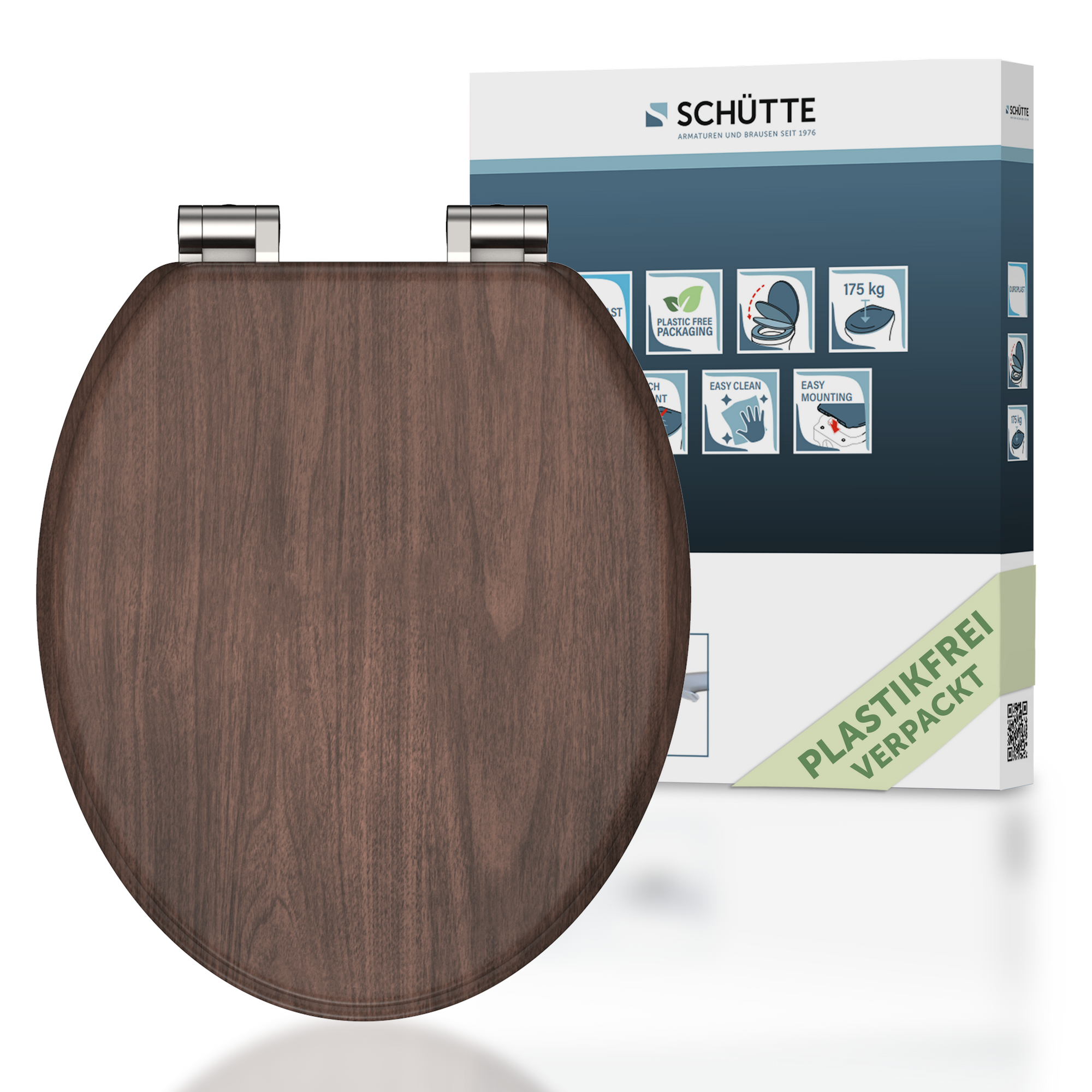 WC-Sitz 'Dark Wood' mit Absenkautomatik dunkelbraun Holzkern