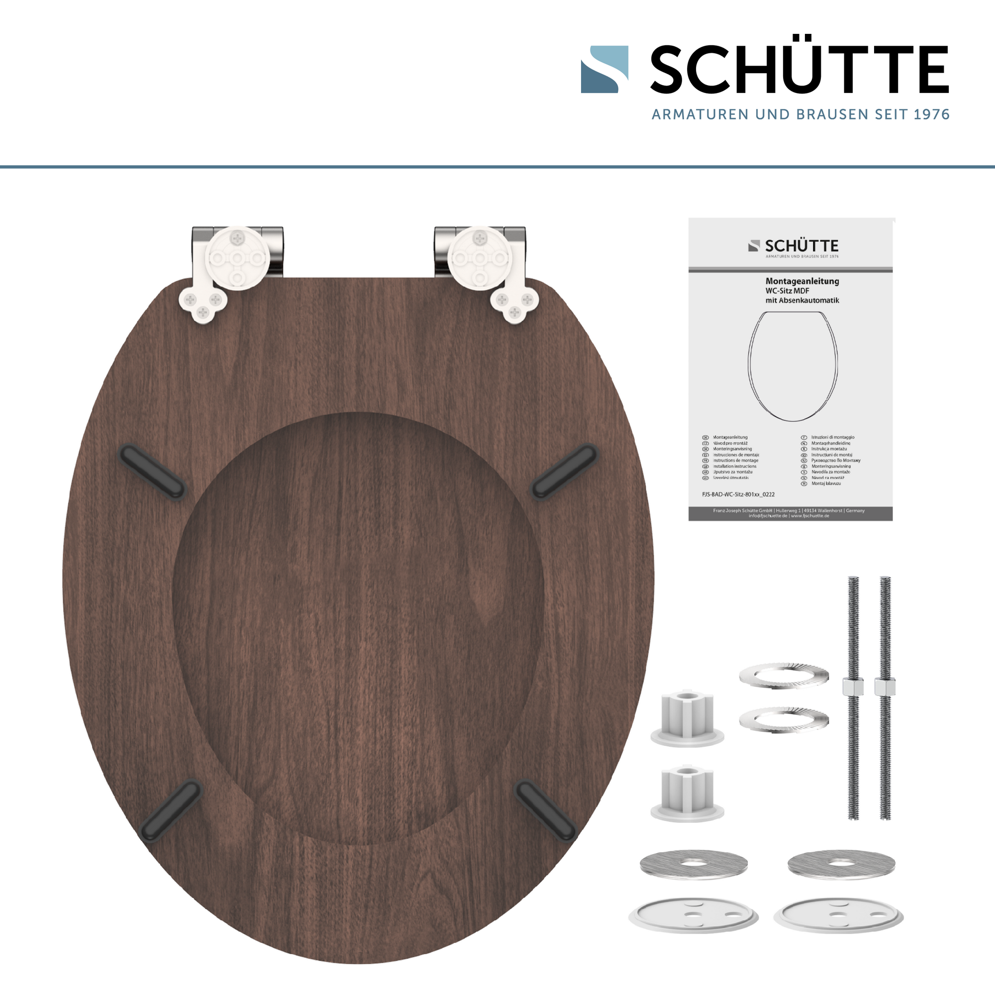 WC-Sitz 'Dark Wood' mit Absenkautomatik dunkelbraun Holzkern