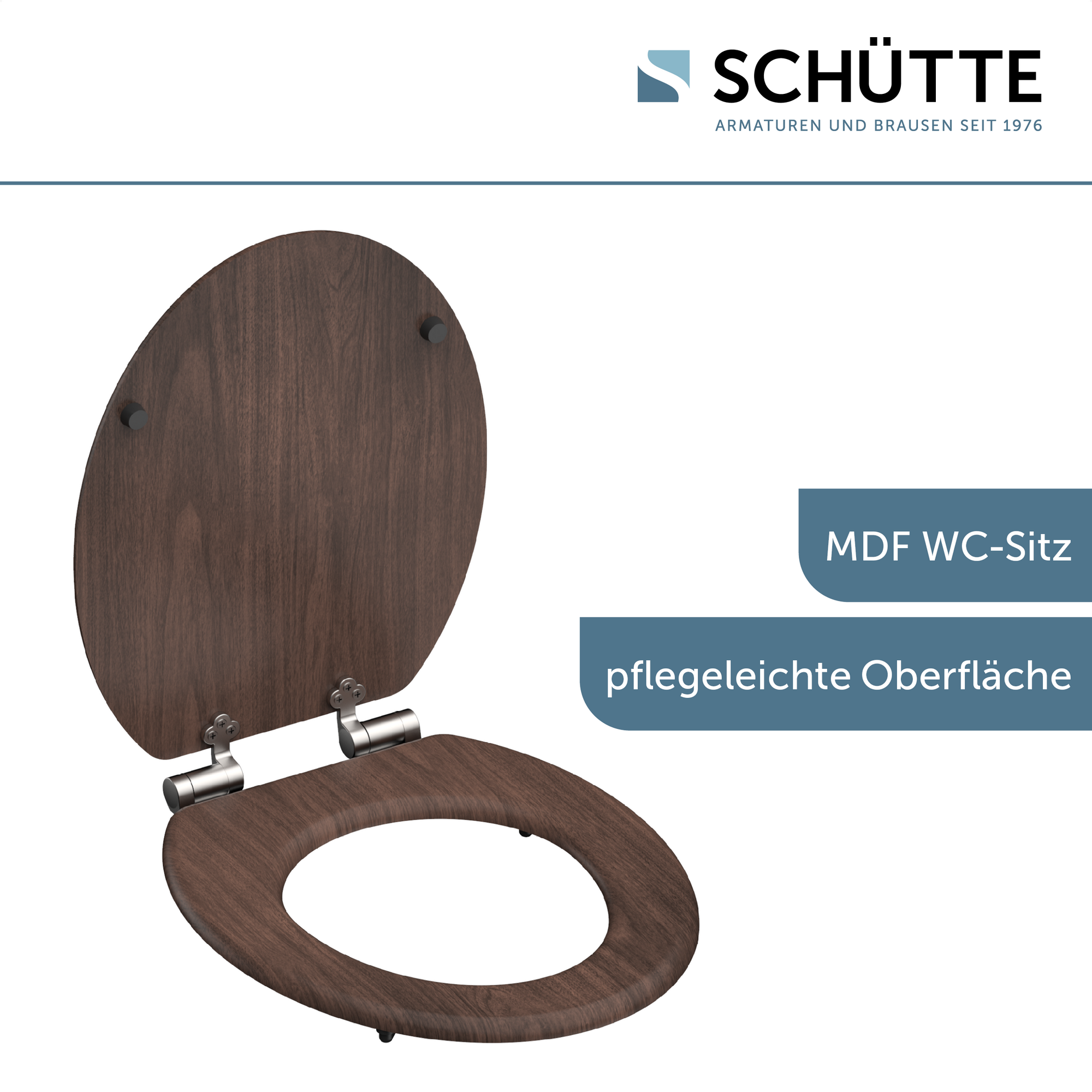 WC-Sitz 'Dark Wood' mit Absenkautomatik dunkelbraun Holzkern