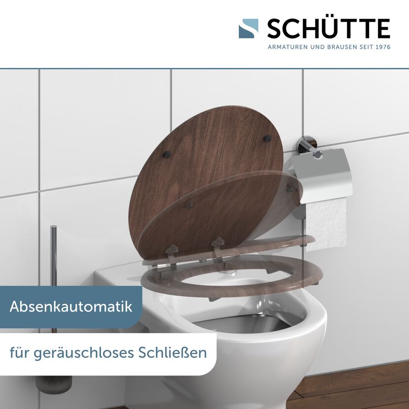 WC-Sitz 'Dark Wood' mit Absenkautomatik dunkelbraun Holzkern