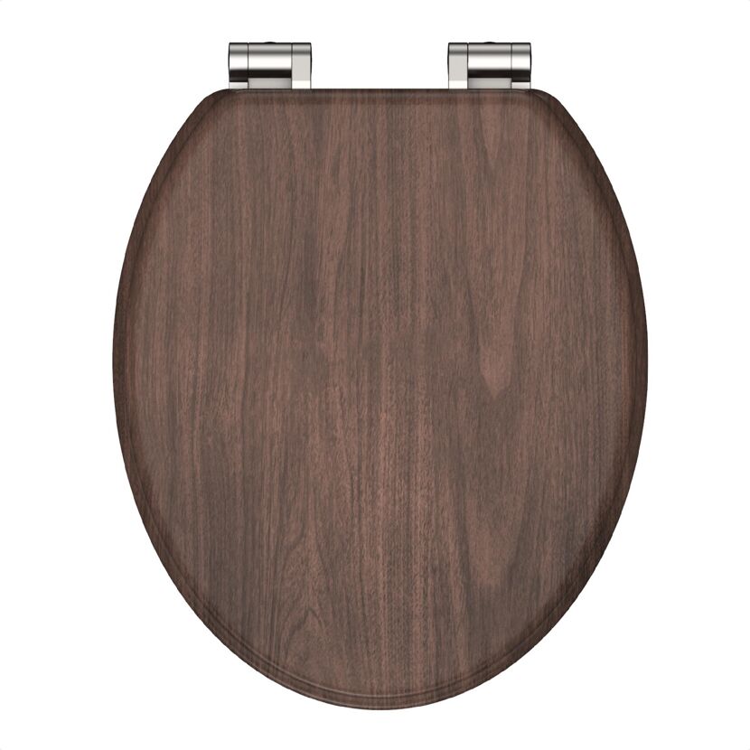 WC-Sitz aus dunklem Holz