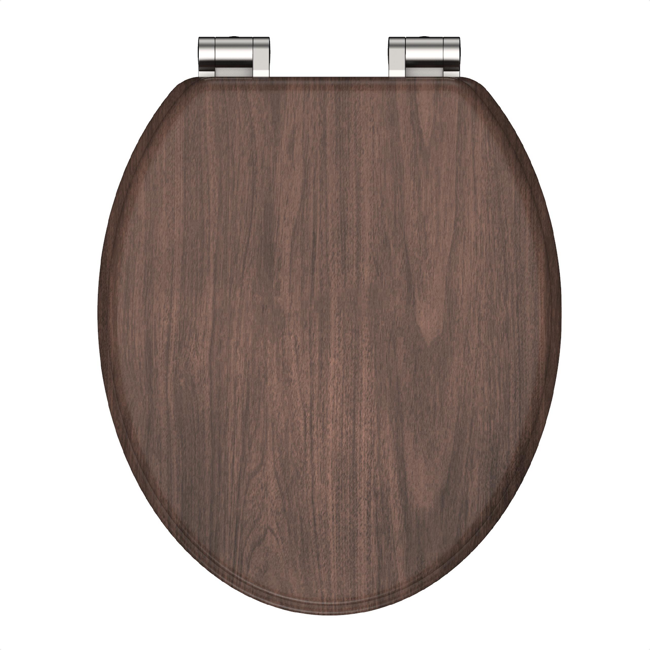 Bild von WC-Sitz 'Dark Wood' mit Absenkautomatik dunkelbraun 37,5 x 43,5 cm