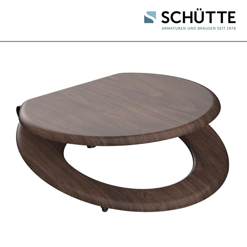 WC-Sitz aus dunklem Holz