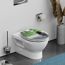 WC-Sitz mit grünem Blatt- und Steindesign