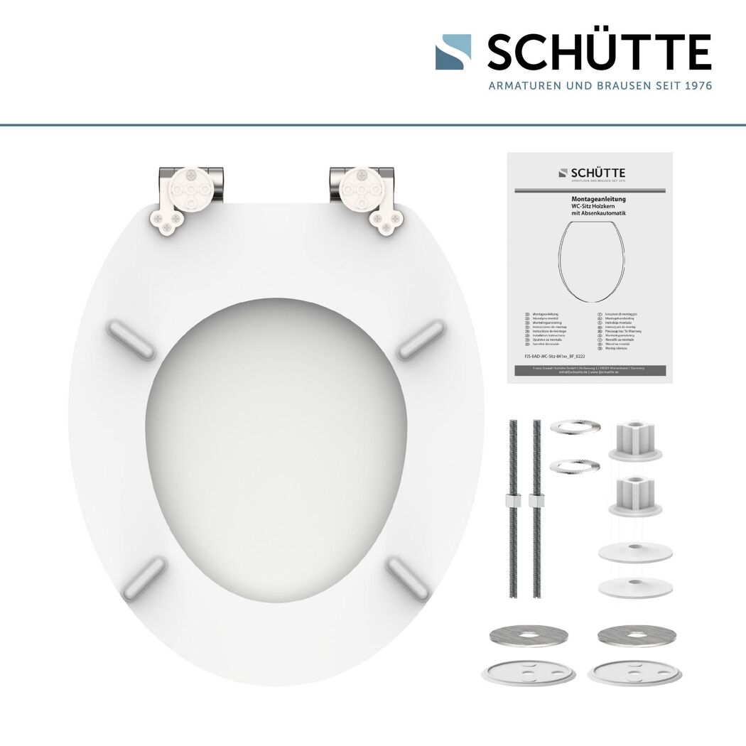 Schütte WC-Sitz Holzkern mit Absenkautomatik und Montageanleitung