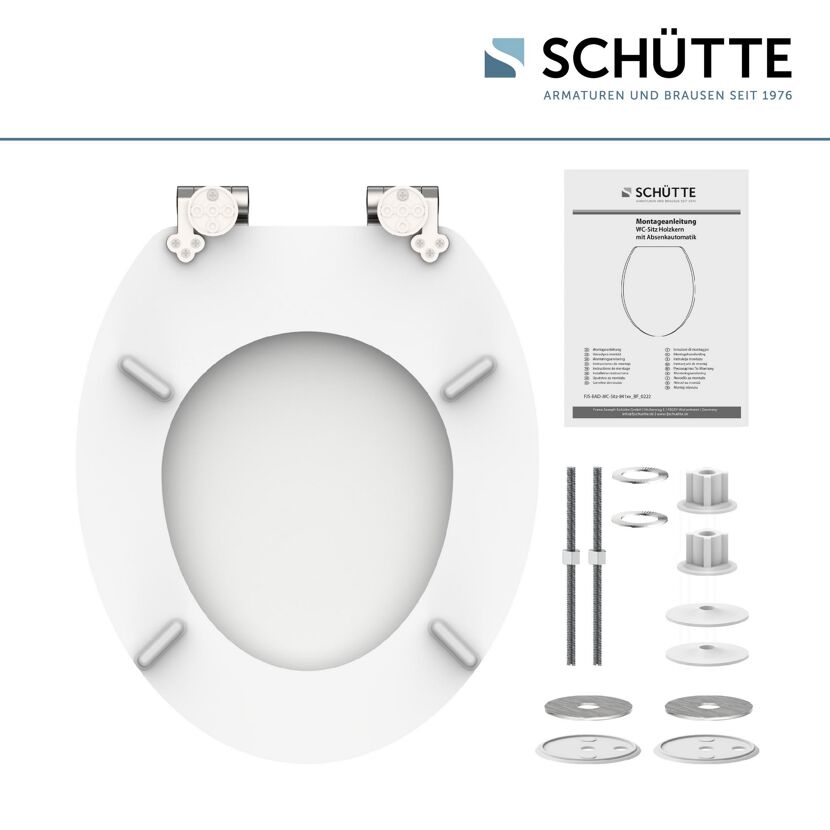 Schütte WC-Sitz Holzkern mit Absenkautomatik und Montageanleitung