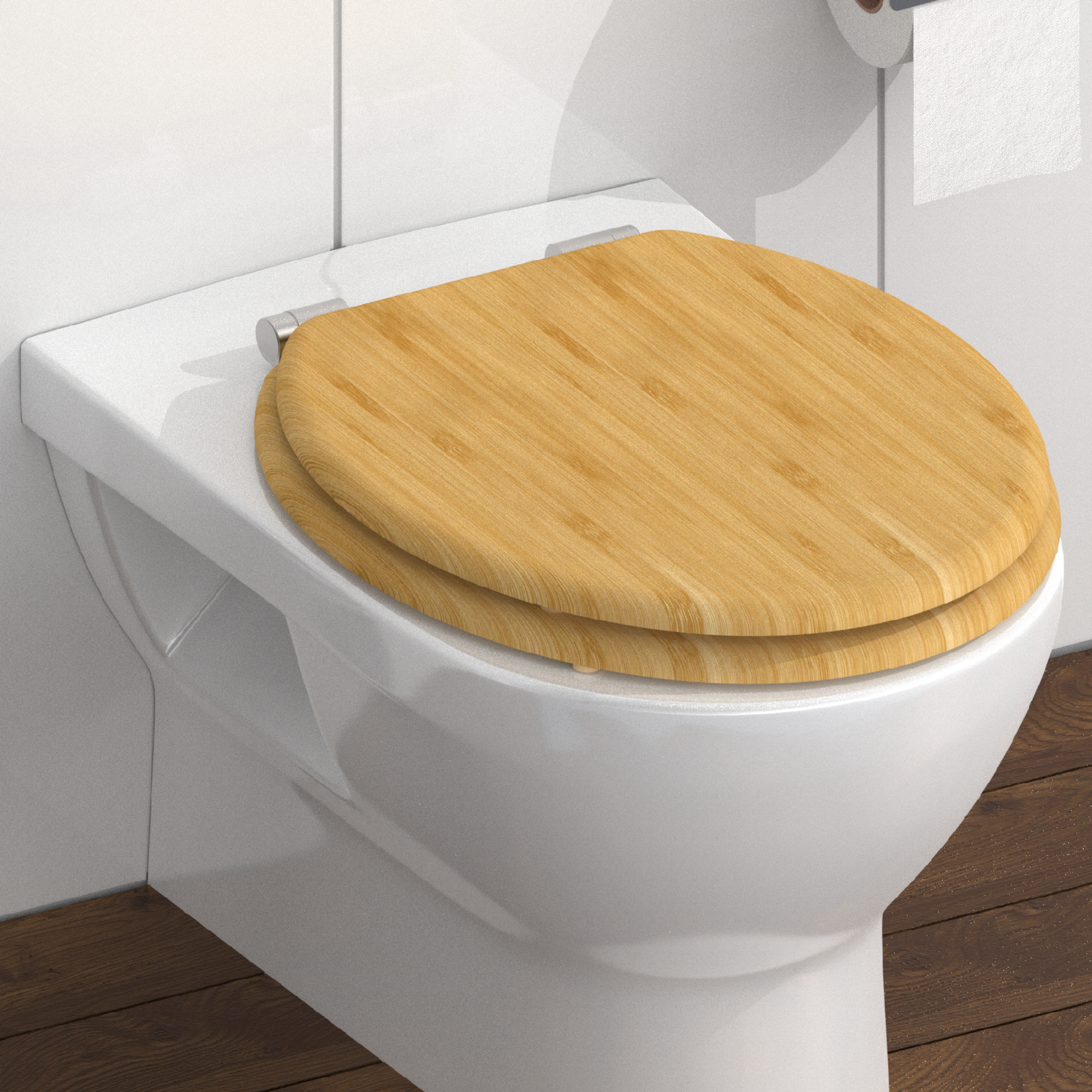 WC-Sitz 'Bambus' mit Absenkautomatik braun