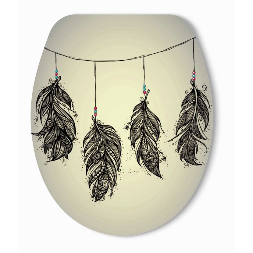 WC-Sitz mit vier verzierten Federn