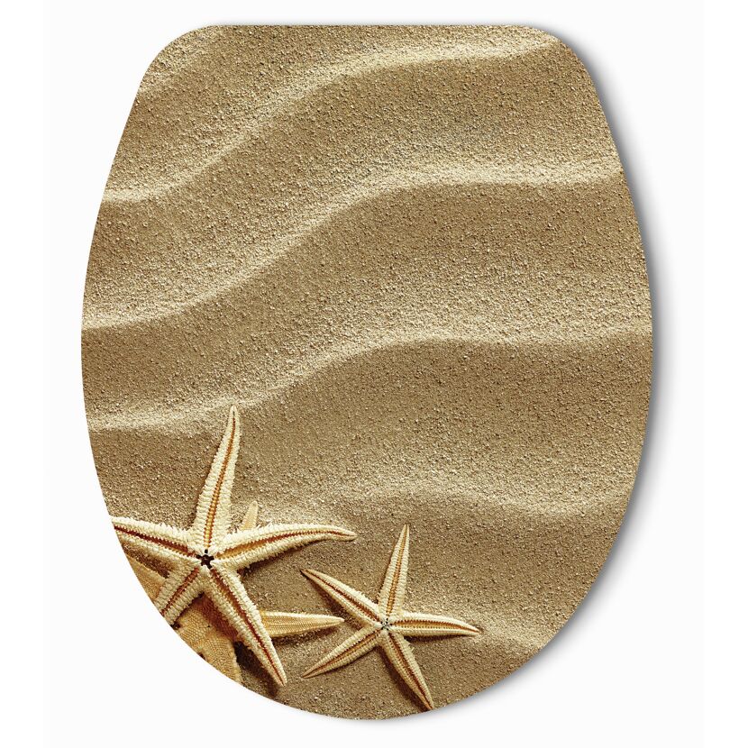 WC-Sitz mit Muscheln und Sand