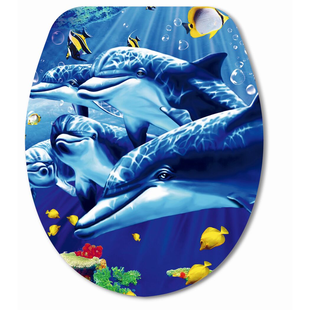 WC-Sitz mit Delfinen und Fischen
