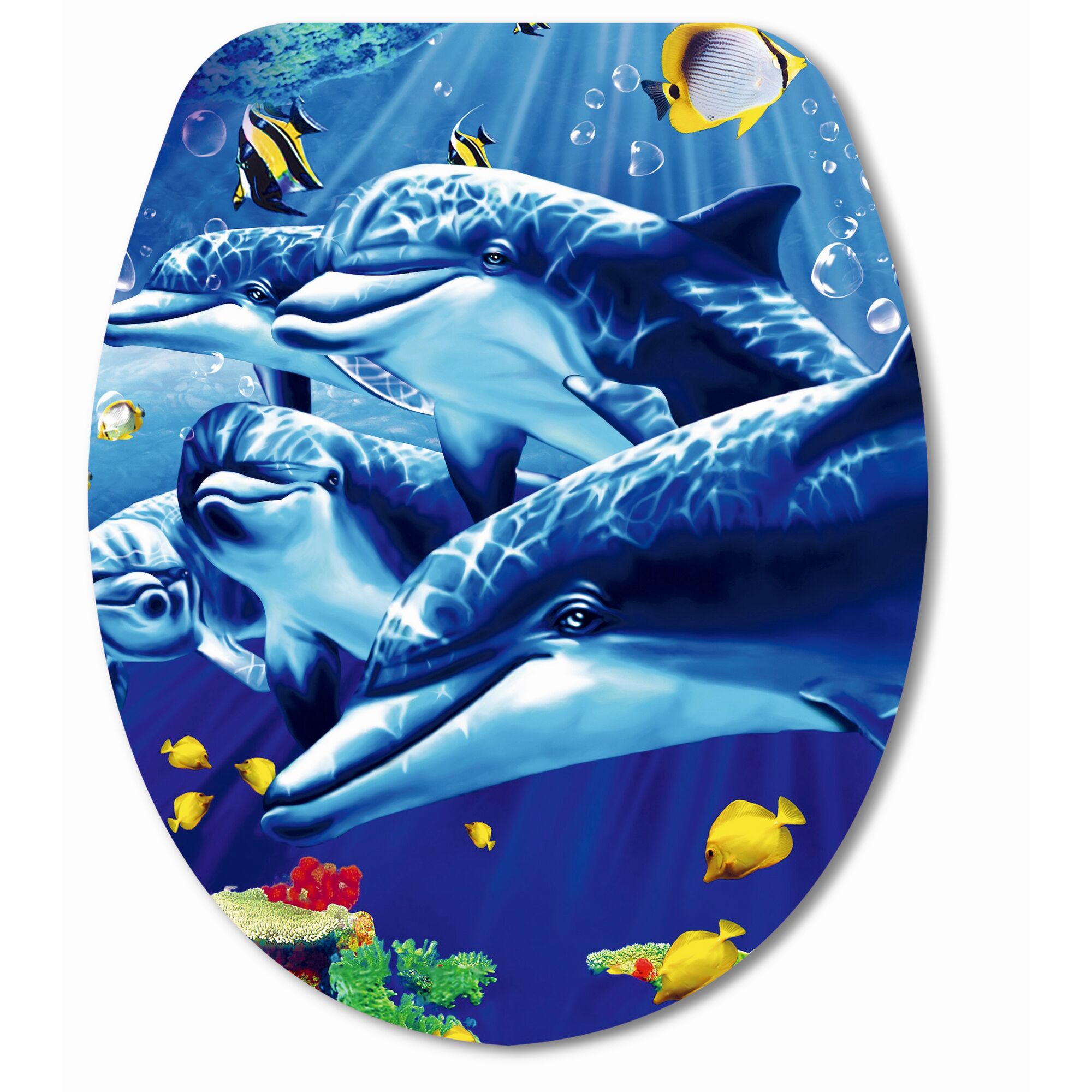 WC-Sitz mit Delfinen und Fischen