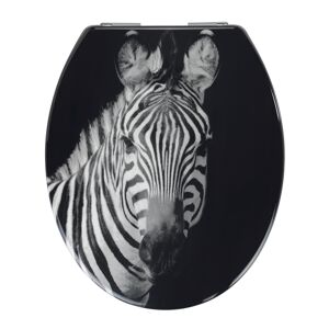 WC-Sitz 'Allstar Zebra' schwarz/weiß Duroplast Absenkautomatik