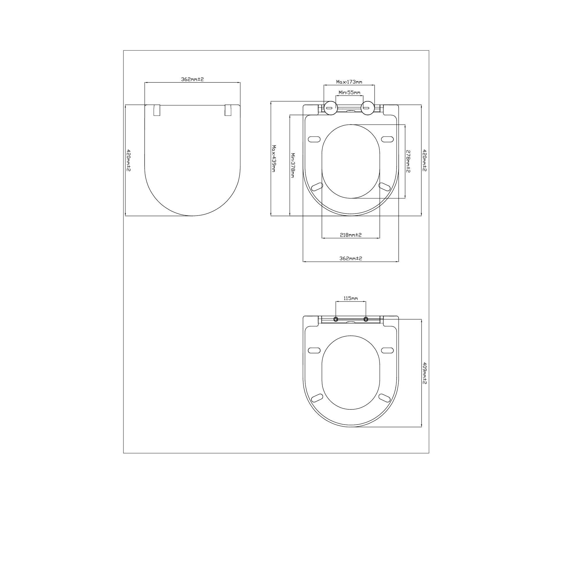 WC-Sitz mit Absenkautomatik weiß Duroplast