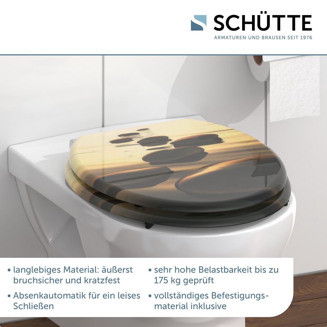 WC-Sitz 'Sea Stone' mit Absenkautomatik Holzkern