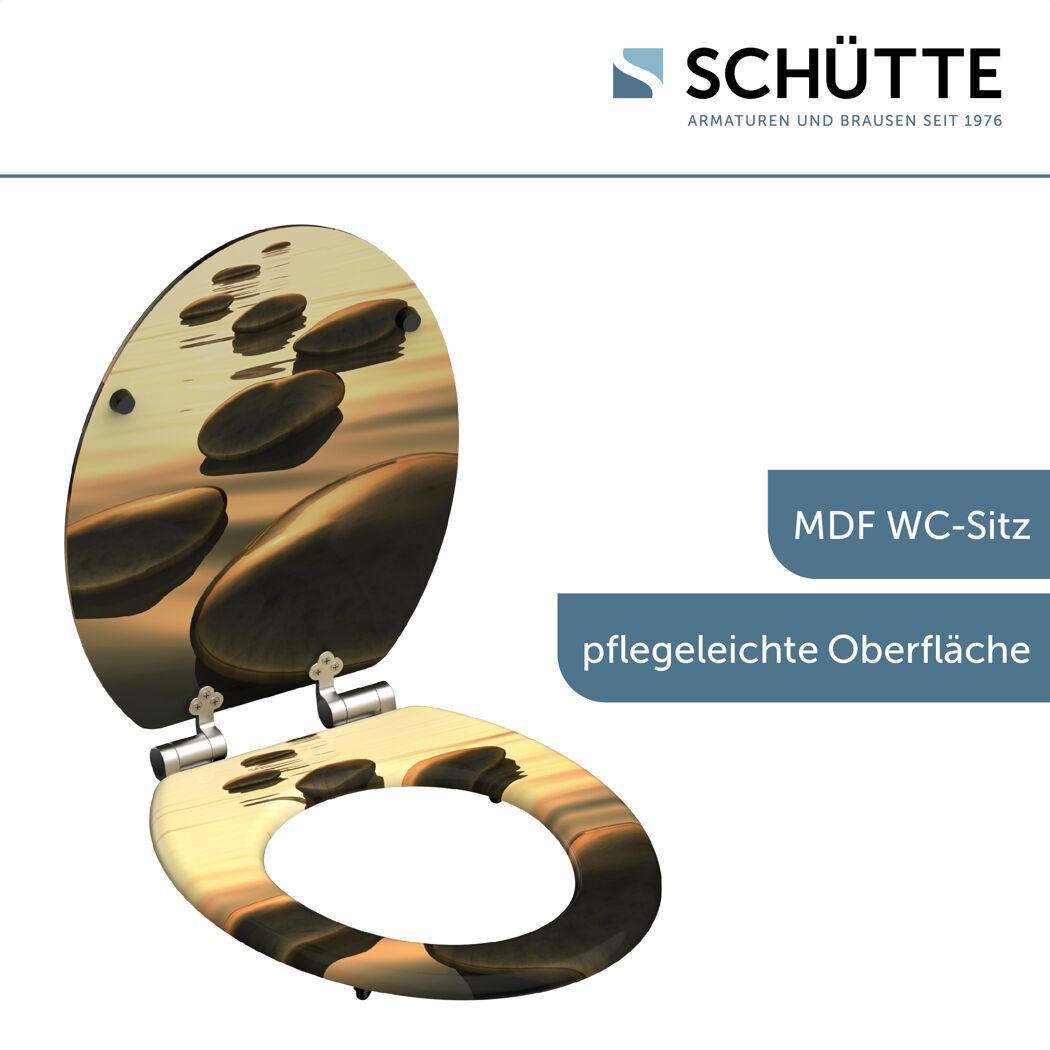 WC-Sitz 'Sea Stone' mit Absenkautomatik Holzkern