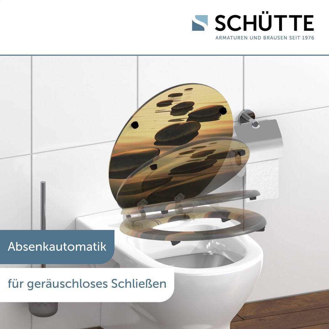 WC-Sitz 'Sea Stone' mit Absenkautomatik Holzkern