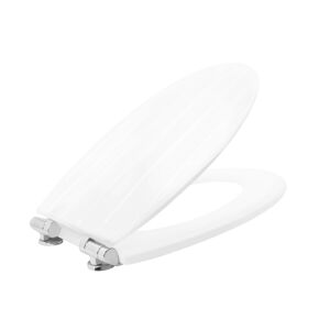 WC-Sitz 'Cottage' mit Absenkautomatik weiß, Holzkern mit gerillter Oberfläche