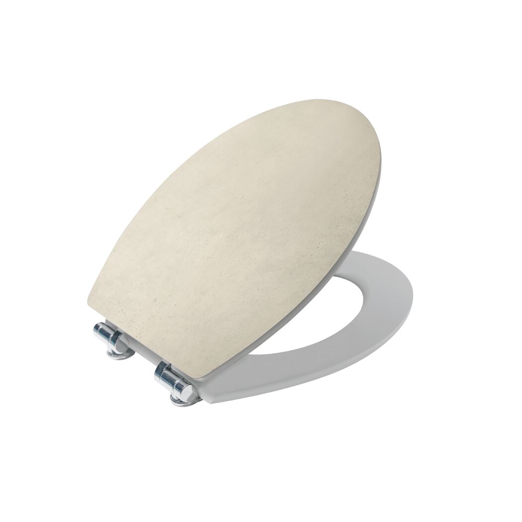 WC-Sitz 'Zement' mit Absenkautomatik betonbeige Holzkern