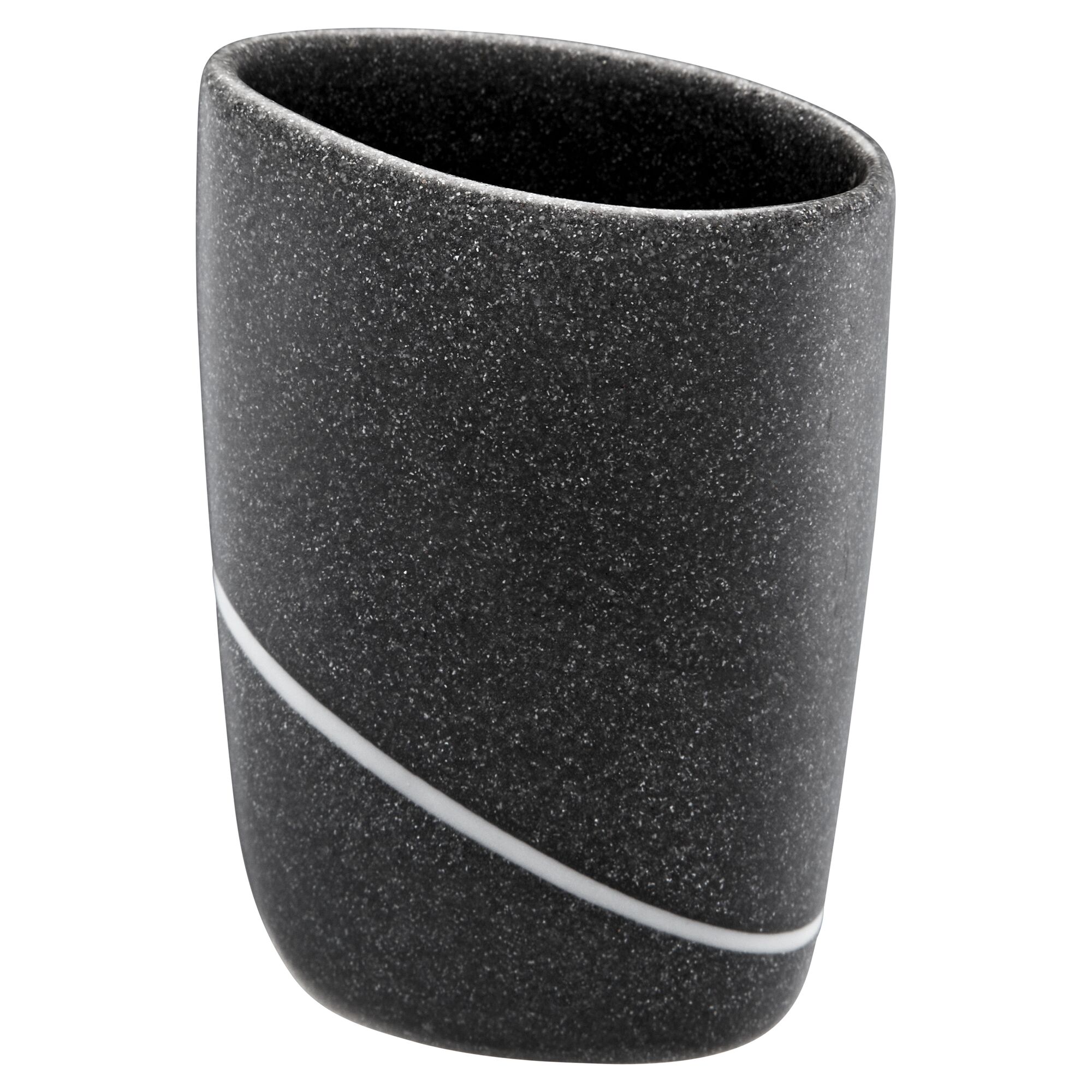 Schwarzer Zahnbecher Etna aus Polyresin