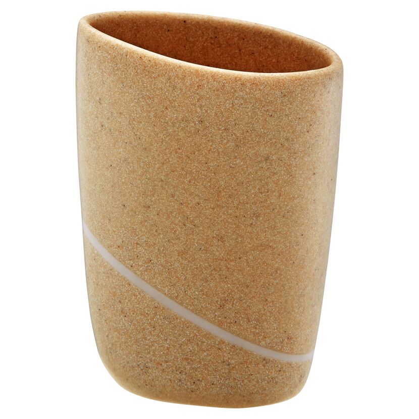 Beiger Zahnbecher Etna aus Polyresin