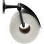 Schwarzer Toilettenpapierhalter mit Papierrolle