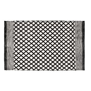 Badteppich 'Tara' schwarz/weiß Polyester 50 x 80 cm