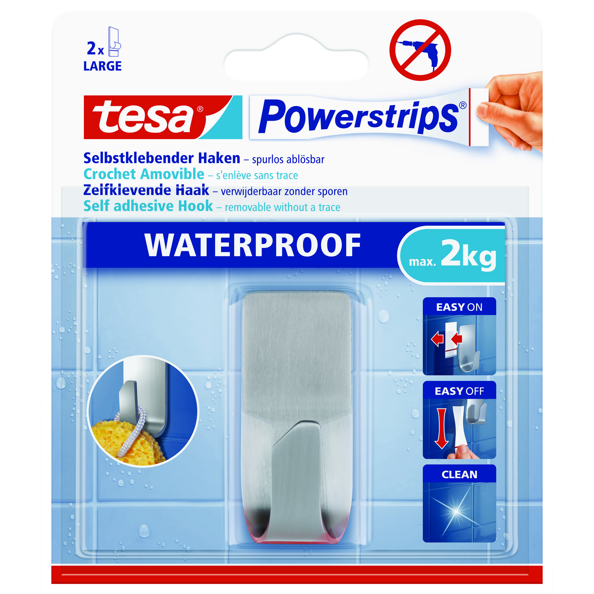 Powerstrips Haken "Waterproof" Metall + product picture