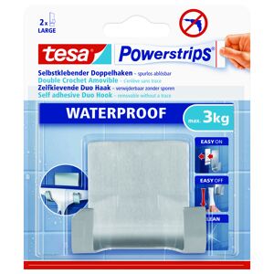 Powerstrips Duohaken "Waterproof" edelstahlfarben