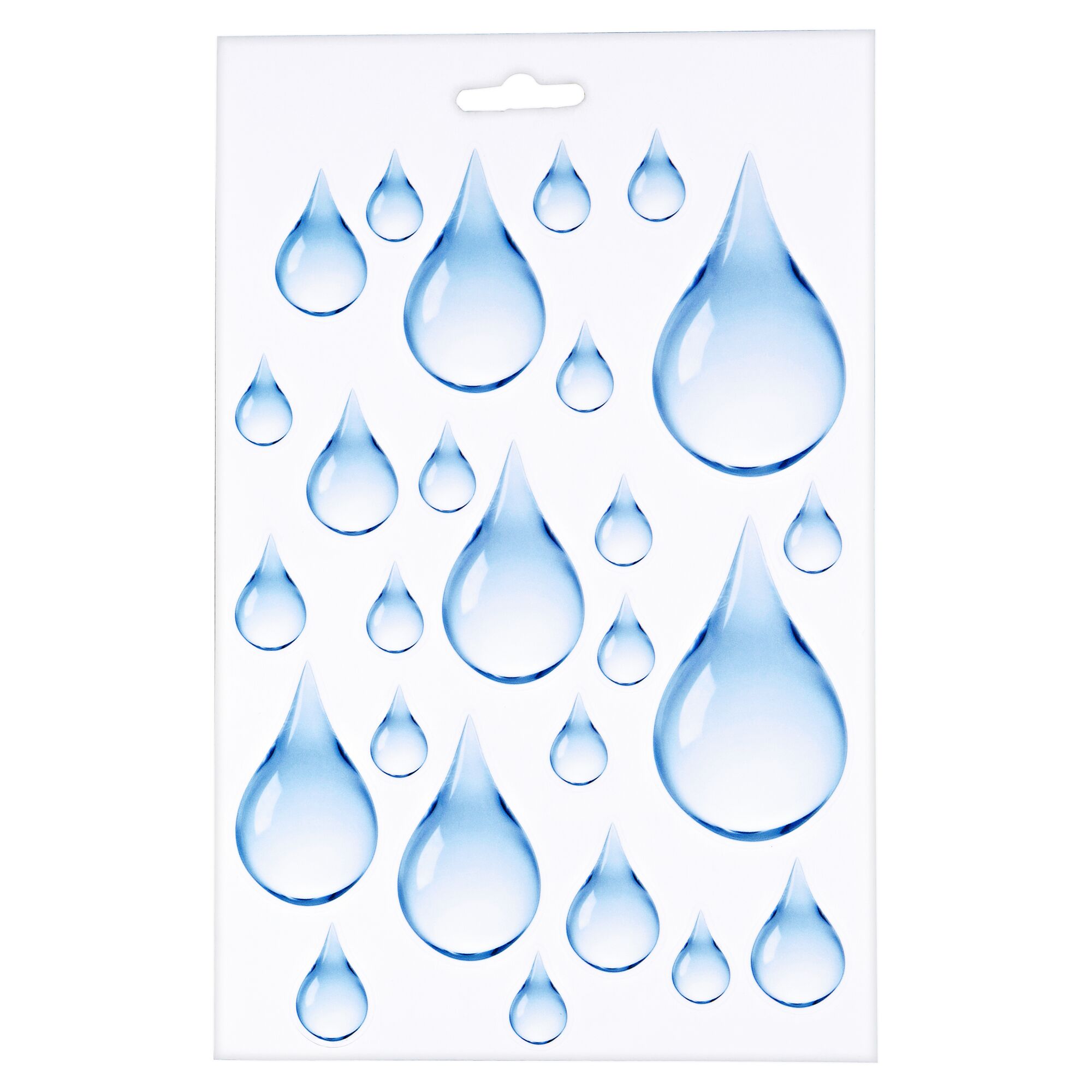 Wassertropfen Sticker auf weißem Hintergrund