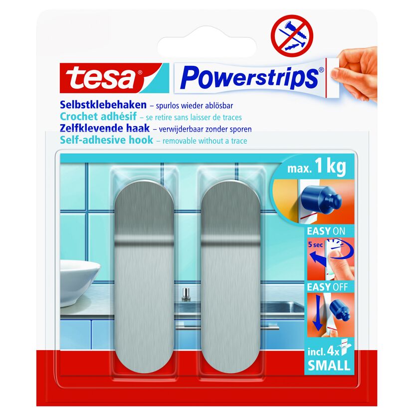 Haken 'Powerstrips Small' Metall selbstklebend