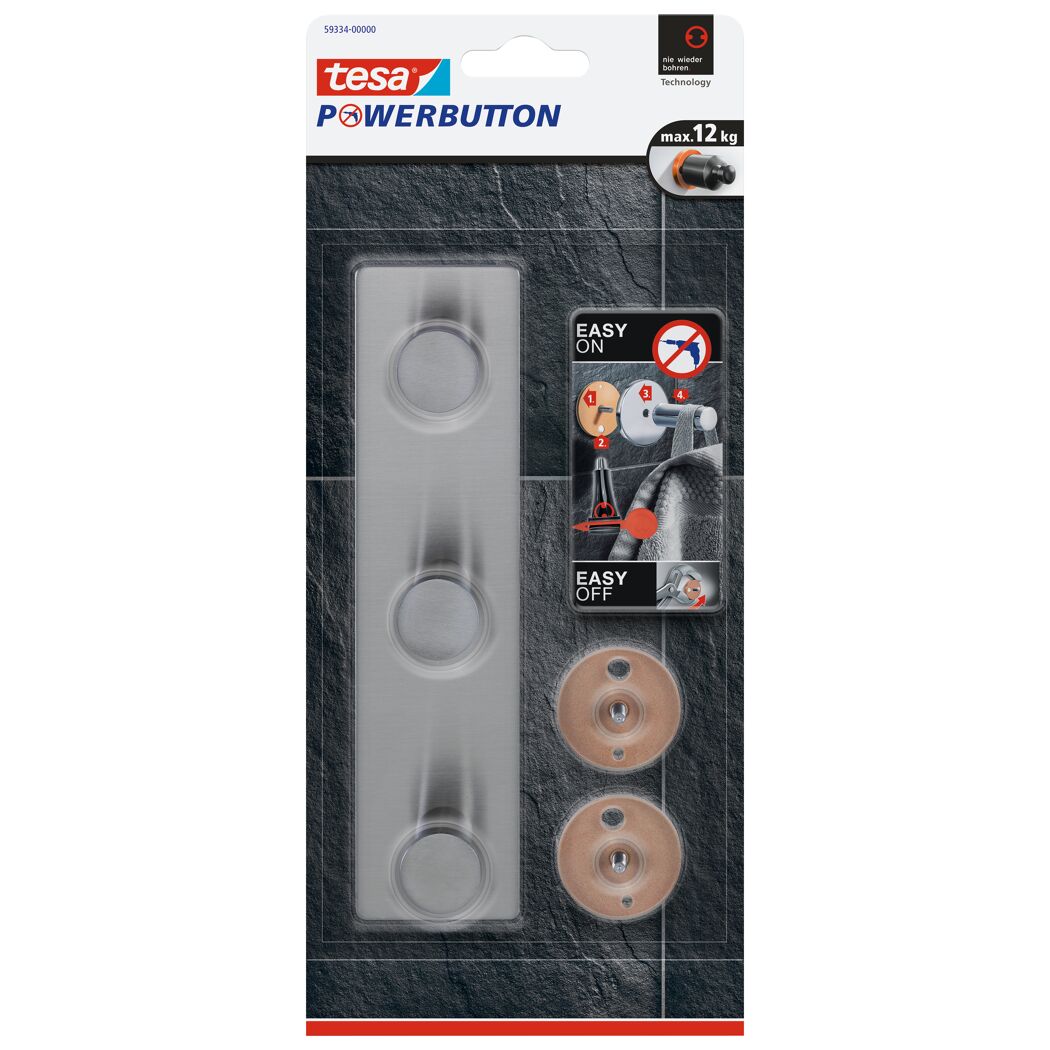 Hakenleiste 'Powerbutton Classic' selbstklebend