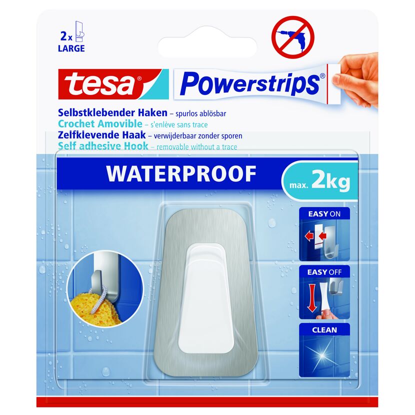 Haken 'Powerstrips Waterproof Large' Metall/Kunststoff selbstklebend