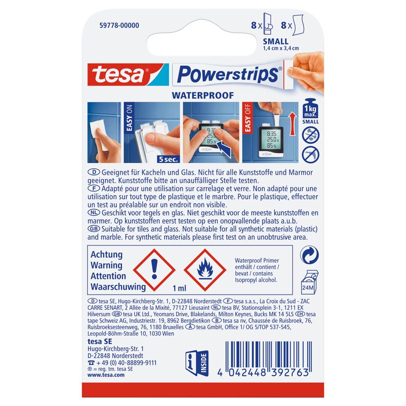Klebestreifen 'Powerstrips Waterproof Small'