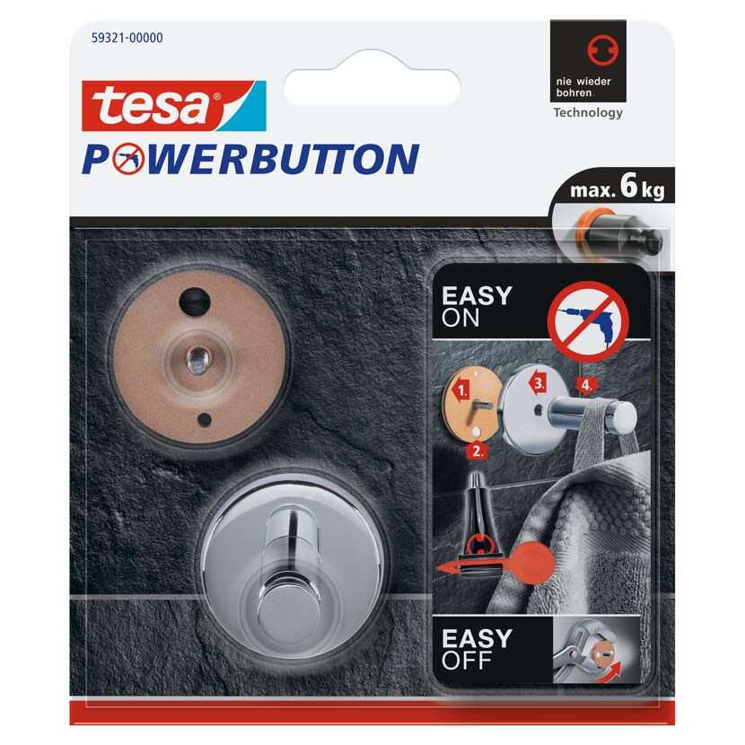 Haken 'Powerbutton Universal Medium' selbstklebend